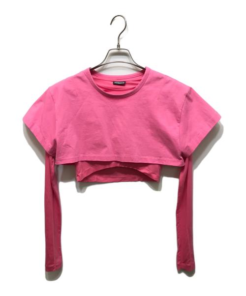 jacquemus（ジャックムス）JACQUEMUS (ジャックムス) レイヤードカットソー ピンク サイズ:Mの古着・服飾アイテム