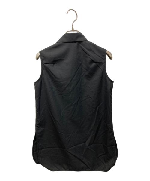 MADISON BLUE（マディソンブルー）MADISON BLUE (マディソンブルー) FLYFLONT NOSLEEVE SHIRT ブラックの古着・服飾アイテム