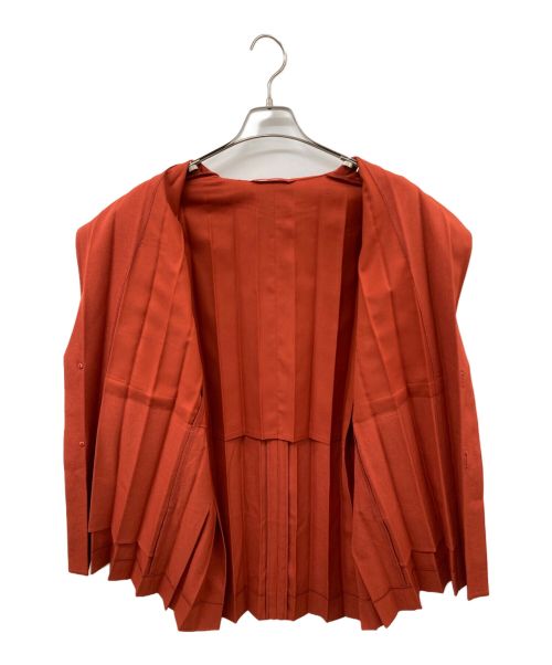HOMME PLISSE ISSEY MIYAKE（オム プリッセ イッセイ ミヤケ）HOMME PLISSE ISSEY MIYAKE (オムプリッセ イッセイ ミヤケ) EDGE ENSEMBLE ジャケット レッド サイズ:Mの古着・服飾アイテム