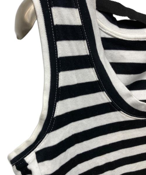 LOUIS VUITTON（ルイ ヴィトン）LOUIS VUITTON (ルイ ヴィトン) アクセサリー付 ノースリーブカットソー ホワイト×ブラック サイズ:Sの古着・服飾アイテム