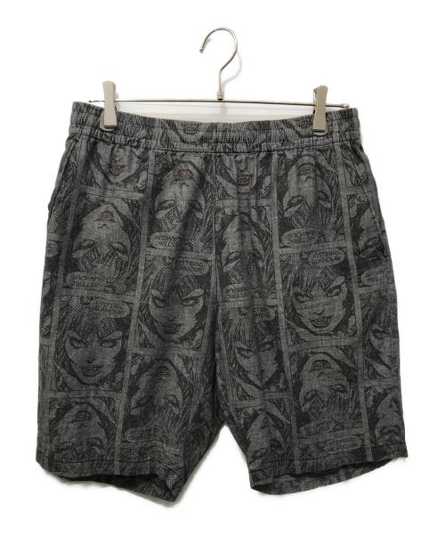 Hysteric Glamour（ヒステリックグラマー）Hysteric Glamour (ヒステリックグラマー) VAMPIRELLA/CAUGHT DEMON柄 イージーショーツ グレー サイズ:Lの古着・服飾アイテム