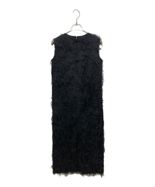 Maison MIHARA YASUHIRO（メゾン ミハラ ヤスヒロ）Maison MIHARA YASUHIRO (メゾン ミハラ ヤスヒロ) Feather Like Jacquard Fabric Dress ブラック サイズ:36の古着・服飾アイテム
