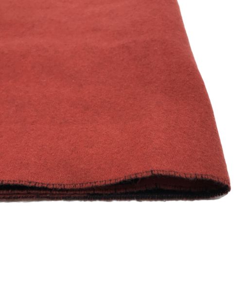 HERMES（エルメス）HERMES (エルメス) フリンジ カザックマフラー ブラック×レッドの古着・服飾アイテム