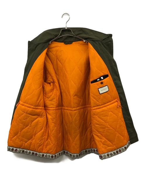 GUCCI（グッチ）GUCCI (グッチ) M-65刺繍ミリタリージャケット オリーブ サイズ:50の古着・服飾アイテム