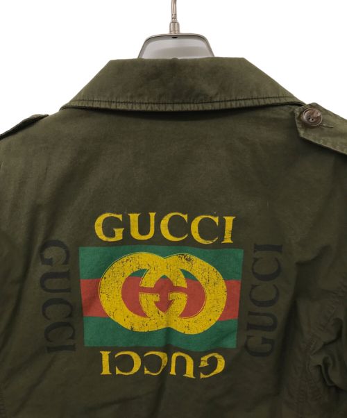GUCCI（グッチ）GUCCI (グッチ) M-65刺繍ミリタリージャケット オリーブ サイズ:50の古着・服飾アイテム