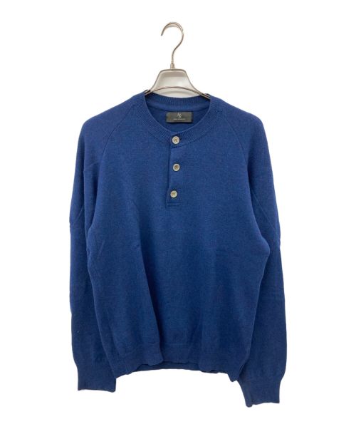 Y'S YOHJI YAMAMOTO（ワイズ ヨウジヤマモト）Y's YOHJI YAMAMOTO (ワイズ ヨウジヤマモト) ヘンリーネックニット ネイビー サイズ:3の古着・服飾アイテム