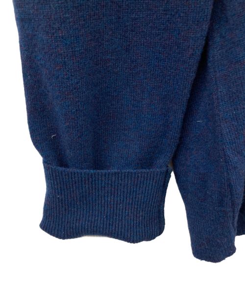 Y'S YOHJI YAMAMOTO（ワイズ ヨウジヤマモト）Y's YOHJI YAMAMOTO (ワイズ ヨウジヤマモト) ヘンリーネックニット ネイビー サイズ:3の古着・服飾アイテム
