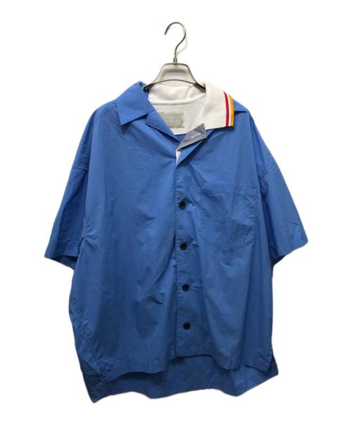 KOLOR（カラー）KOLOR (カラー) ナイロンタフタオープンカラーシャツ ブルー サイズ:2の古着・服飾アイテム
