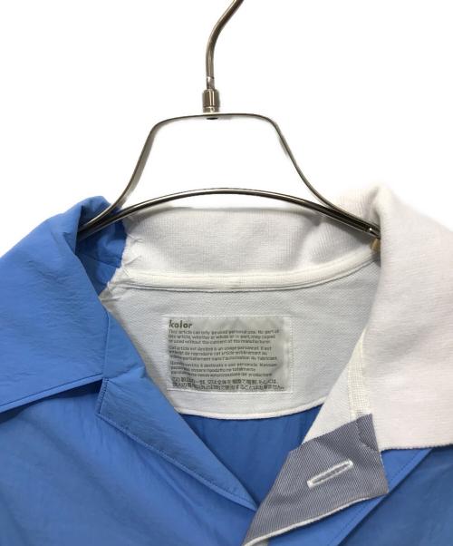 KOLOR（カラー）KOLOR (カラー) ナイロンタフタオープンカラーシャツ ブルー サイズ:2の古着・服飾アイテム
