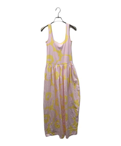 marimekko（マリメッコ）marimekko (マリメッコ) DEKADI UNIKKO ノースリーブワンピース ピンク×イエロー サイズ:Sの古着・服飾アイテム