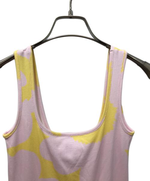 marimekko（マリメッコ）marimekko (マリメッコ) DEKADI UNIKKO ノースリーブワンピース ピンク×イエロー サイズ:Sの古着・服飾アイテム