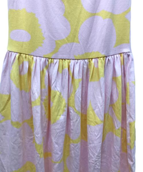 marimekko（マリメッコ）marimekko (マリメッコ) DEKADI UNIKKO ノースリーブワンピース ピンク×イエロー サイズ:Sの古着・服飾アイテム