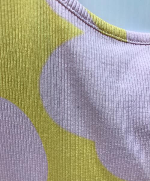 marimekko（マリメッコ）marimekko (マリメッコ) DEKADI UNIKKO ノースリーブワンピース ピンク×イエロー サイズ:Sの古着・服飾アイテム