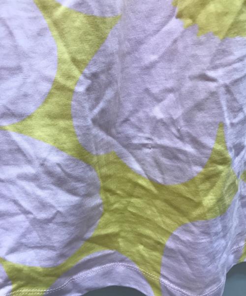 marimekko（マリメッコ）marimekko (マリメッコ) DEKADI UNIKKO ノースリーブワンピース ピンク×イエロー サイズ:Sの古着・服飾アイテム