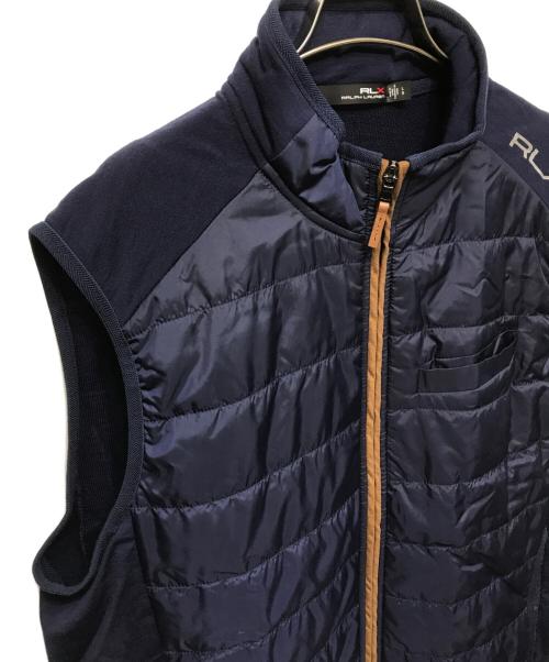 RLX RALPH LAUREN（アールエルエックスラルフローレン）RLX RALPH LAUREN (アールエルエックスラルフローレン) 切替中綿ベスト ネイビー サイズ:L 未使用品の古着・服飾アイテム