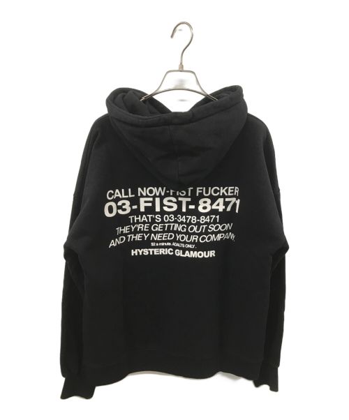Richardson（リチャードソン）Richardson (リチャードソン) Hysteric Glamour (ヒステリックグラマー) Fist Fucker Hoodie ブラック サイズ:Mの古着・服飾アイテム