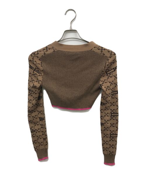 OFFWHITE（オフホワイト）OFFWHITE (オフホワイト) モノグラム クロップド カーディガン ベージュ サイズ:Sの古着・服飾アイテム