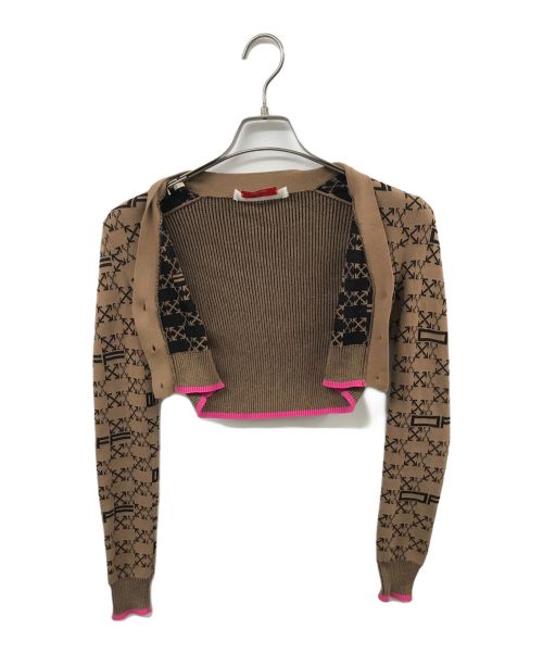 OFFWHITE（オフホワイト）OFFWHITE (オフホワイト) モノグラム クロップド カーディガン ベージュ サイズ:Sの古着・服飾アイテム