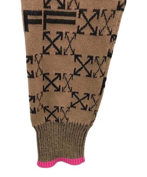 OFFWHITE（オフホワイト）OFFWHITE (オフホワイト) モノグラム クロップド カーディガン ベージュ サイズ:Sの古着・服飾アイテム