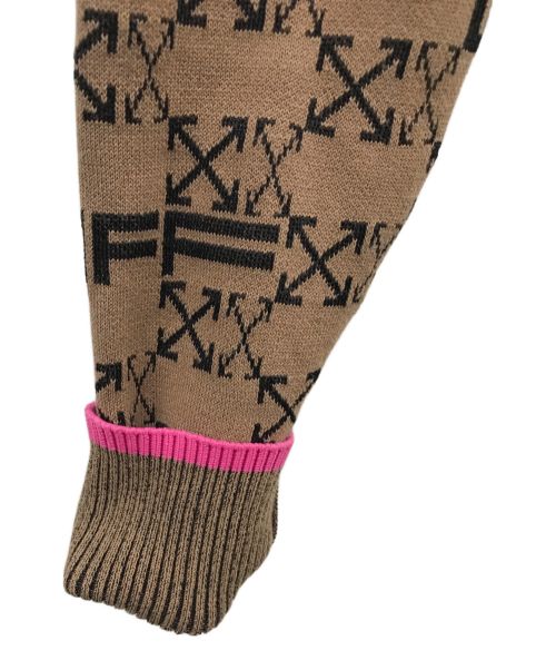 OFFWHITE（オフホワイト）OFFWHITE (オフホワイト) モノグラム クロップド カーディガン ベージュ サイズ:Sの古着・服飾アイテム