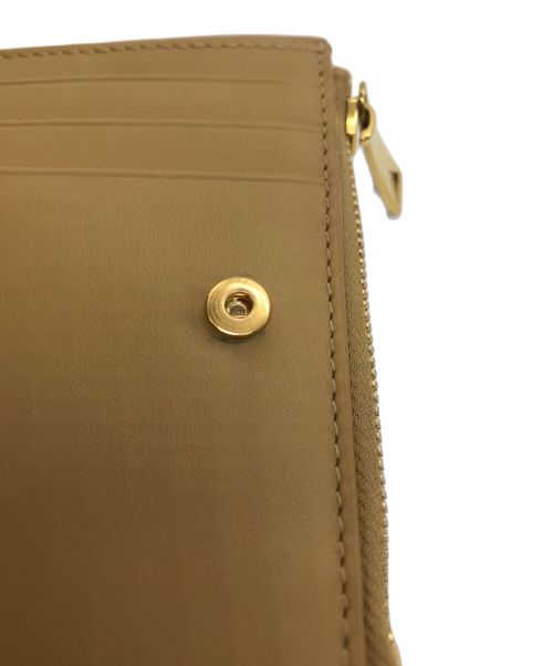 BOTTEGA VENETA（ボッテガベネタ）BOTTEGA VENETA (ボッテガベネタ) カセットスモール2つ折りウォレット ダークプラリネ/ライトバタースコッチ/シの古着・服飾アイテム