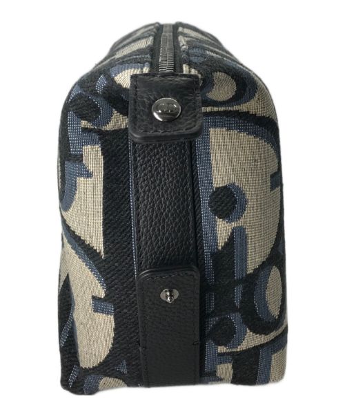 Dior（ディオール）DIOR (ディオール) オブリーク ポーチ ベージュ×ブラックの古着・服飾アイテム