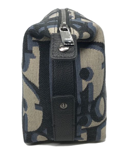 Dior（ディオール）DIOR (ディオール) オブリーク ポーチ ベージュ×ブラックの古着・服飾アイテム