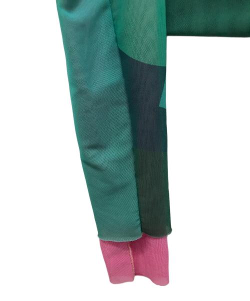 paula canovas del vas（パウラ カノバス デル ヴァス）PAULA CANOVAS DEL VAS (パウラ カノバス デル ヴァス) リバーシブルパワーネットカットソー ピンク×グリーン サイズ:Sの古着・服飾アイテム