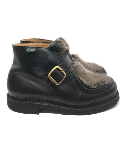 PARABOOT（パラブーツ）PARABOOT (パラブーツ) International Gallery BEAMS (インターナショナルギャラリービームス)) 別注 MILLY BRIDE ミンクファー モンクストラップシューズ ブラック サイズ:R41の古着・服飾アイテム