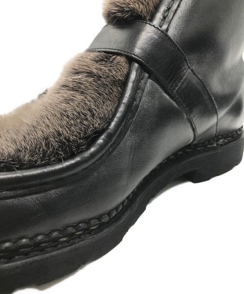 PARABOOT（パラブーツ）PARABOOT (パラブーツ) International Gallery BEAMS (インターナショナルギャラリービームス)) 別注 MILLY BRIDE ミンクファー モンクストラップシューズ ブラック サイズ:R41の古着・服飾アイテム