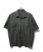 stussyステューシー）の古着「OLD ストライプオープンカラーシャツ」｜グレー