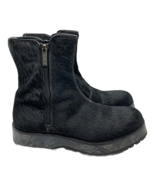 EMPORIO ARMANI（エンポリオアルマーニ）EMPORIO ARMANI (エンポリオアルマーニ) ハラコサイドジップブーツ ブラック サイズ:6の古着・服飾アイテム