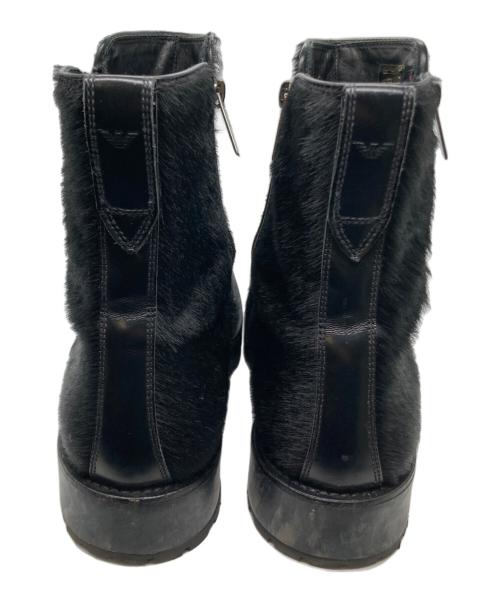 EMPORIO ARMANI（エンポリオアルマーニ）EMPORIO ARMANI (エンポリオアルマーニ) ハラコサイドジップブーツ ブラック サイズ:6の古着・服飾アイテム