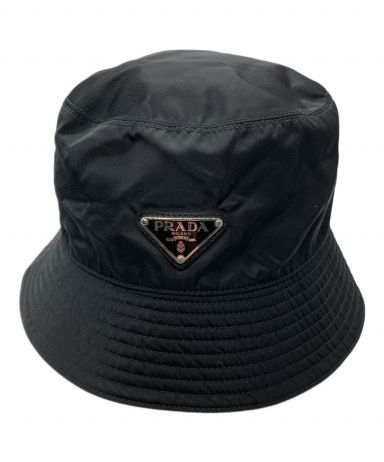 中古・古着通販】PRADA (プラダ) ナイロンバケットハット ブラック