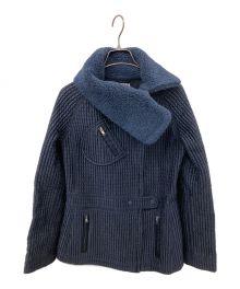 MIU MIU（ミュウミュウ）の古着「キルティングネックボアジャケット」｜ネイビー