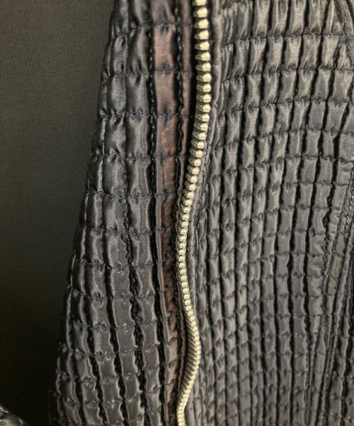 MIU MIU（ミュウミュウ）MIU MIU (ミュウミュウ) キルティングネックボアジャケット ネイビー サイズ:40の古着・服飾アイテム