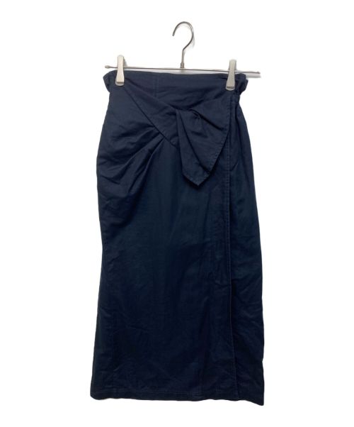 Mame Kurogouchi（マメクロゴウチ）Mame Kurogouchi (マメクロゴウチ) Cotton Double Cloth Skirt ネイビー サイズ:２の古着・服飾アイテム
