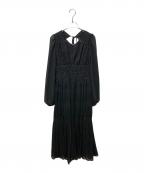 HER LIP TOハーリップトゥ）の古着「Majolica Pleated Chiffon Long Dress」｜ブラック