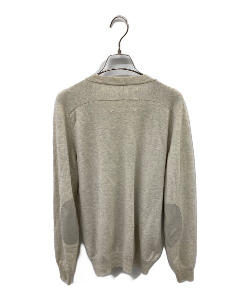 Maison Margiela（メゾンマルジェラ）Maison Margiela (メゾンマルジェラ) 09AW  エルボーパッチウールニットカーディガン ベージュ サイズ:Mの古着・服飾アイテム