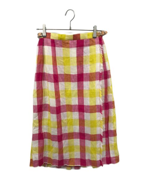 O'NEIL OF DUBLIN（オニールオブダブリン）O'NEIL OF DUBLIN (オニールオブダブリン) リエンチェックキルトスカート イエロー×ピンク サイズ:10の古着・服飾アイテム