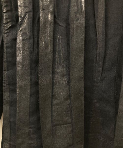 ISSEY MIYAKE MEN（イッセイミヤケメン）ISSEY MIYAKE MEN (イッセイミヤケメン) プリーツシワ加工オーバー箔プリントシャツ ブラック サイズ:3の古着・服飾アイテム