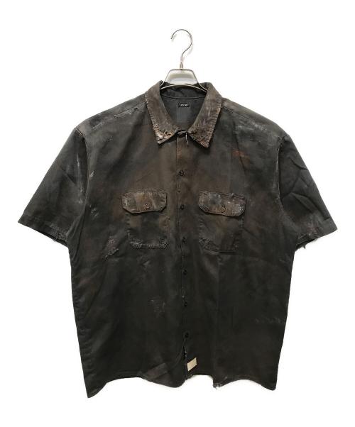 LES SIX（レ シス）LES SIX (レス シス) BOMB デトロイト加工シャツ ブラウン サイズ:不明の古着・服飾アイテム