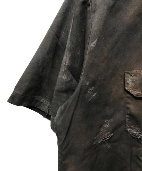 LES SIX（レ シス）LES SIX (レス シス) BOMB デトロイト加工シャツ ブラウン サイズ:不明の古着・服飾アイテム