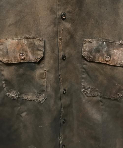 LES SIX（レ シス）LES SIX (レス シス) BOMB デトロイト加工シャツ ブラウン サイズ:不明の古着・服飾アイテム