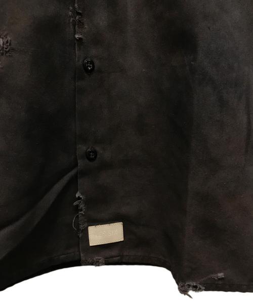 LES SIX（レ シス）LES SIX (レス シス) BOMB デトロイト加工シャツ ブラウン サイズ:不明の古着・服飾アイテム