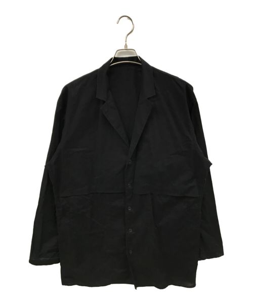 Yohji Yamamoto pour homme（ヨウジヤマモト プールオム）Yohji Yamamoto pour homme (ヨウジヤマモト プールオム) テーラードジャケットパターンフラップポケットシャツ ブラック サイズ:1の古着・服飾アイテム