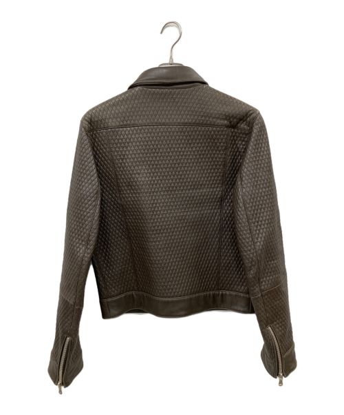 DOLCE & GABBANA（ドルチェ＆ガッバーナ）DOLCE & GABBANA (ドルチェ＆ガッバーナ) キルティングレザージャケット ブラウン サイズ:46の古着・服飾アイテム