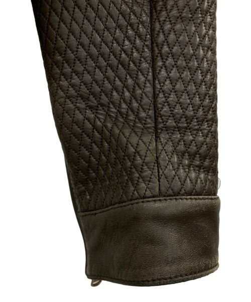 DOLCE & GABBANA（ドルチェ＆ガッバーナ）DOLCE & GABBANA (ドルチェ＆ガッバーナ) キルティングレザージャケット ブラウン サイズ:46の古着・服飾アイテム