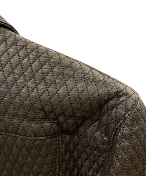 DOLCE & GABBANA（ドルチェ＆ガッバーナ）DOLCE & GABBANA (ドルチェ＆ガッバーナ) キルティングレザージャケット ブラウン サイズ:46の古着・服飾アイテム