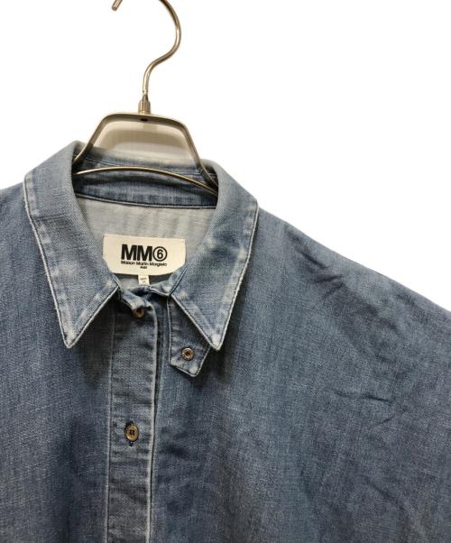 MM6 Maison Margiela（エムエムシックスメゾンマルジェラ）MM6 Maison Margiela (エムエムシックスメゾンマルジェラ) S/S デニムシャツワンピース ブルー サイズ:Sの古着・服飾アイテム